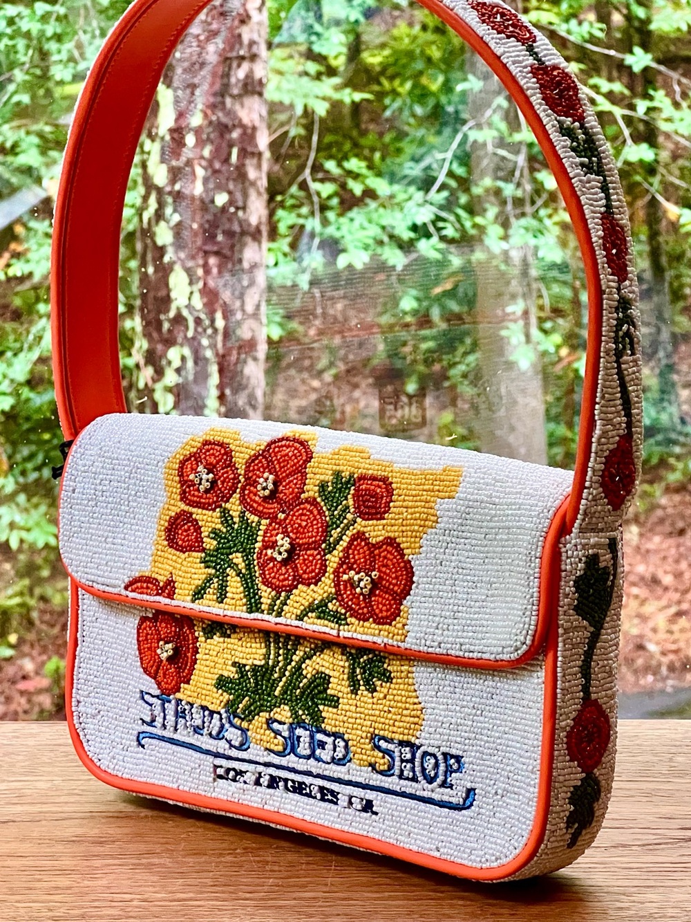 NWT Staud Beaded Tommy Shoulder Bag California Poppy 🌟Rare🌟 - Picture 4 of 16